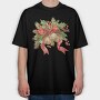 Christmas Watercolor Bow, Tricou Oversize Barbati (Unisex)