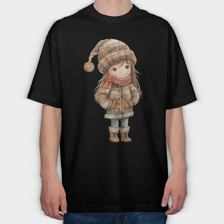Christmas Whimsical Girl, Tricou Oversize Barbati (Unisex)
