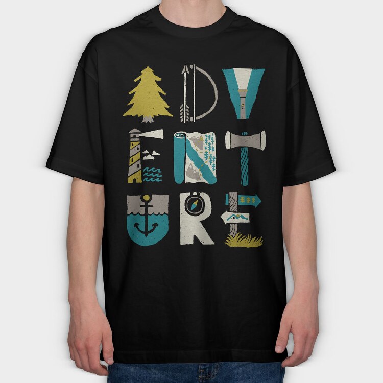 Lighthouse Adventure Map, Tricou Oversize Barbati (Unisex)