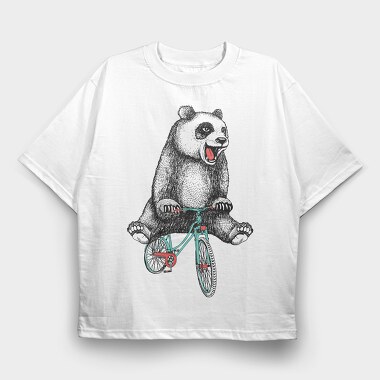 Bear Bike Ride, Tricou Oversize Barbati (Unisex)