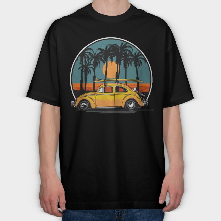 Beach Bug Surf, Tricou Oversize Barbati (Unisex)
