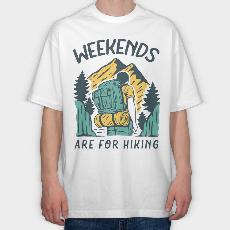 Weekend Hike Vibes, Tricou Oversize Barbati (Unisex)