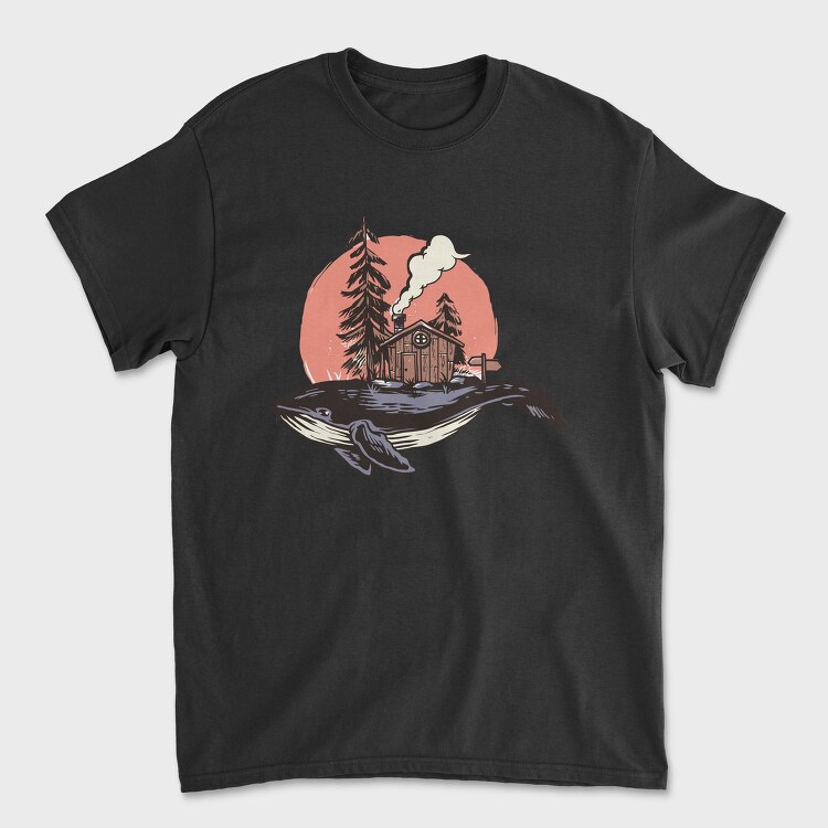 Whale Cabin Smoke, Tricou Barbati (Unisex)