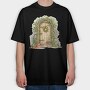 Christmas Wooden Door, Tricou Oversize Barbati (Unisex)