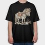 Christmas Whimsical Horse, Tricou Oversize Barbati (Unisex)