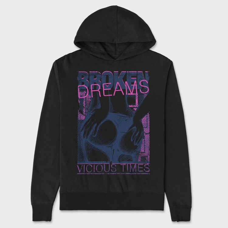Broken Dreams Times, Hanorac Oversize Barbati (Unisex)