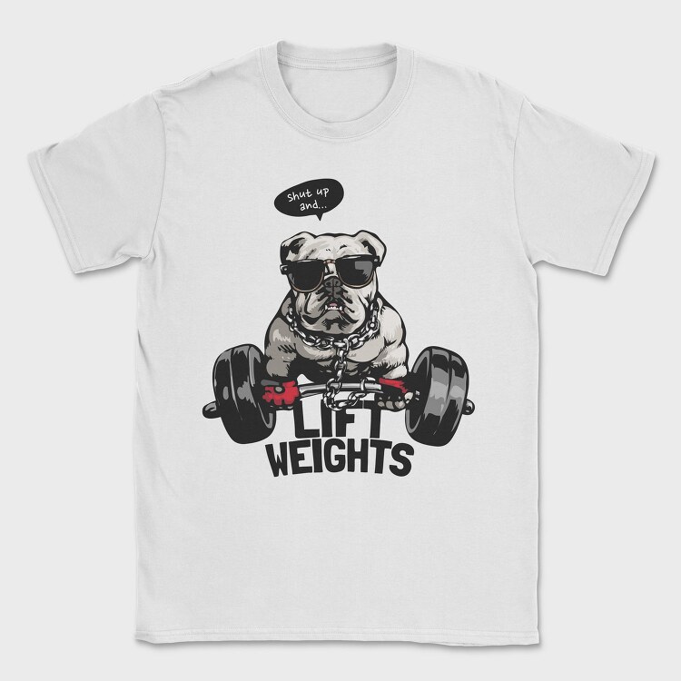 Bulldog Weight Lifter, Tricou Barbati (Unisex)