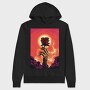 Burning Rose Hand, Hanorac Oversize Barbati (Unisex)