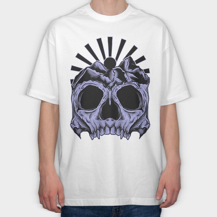 Skull Mountain Sunburst, Tricou Oversize Barbati (Unisex)