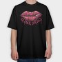 Lips Speak Silence, Tricou Oversize Barbati (Unisex)