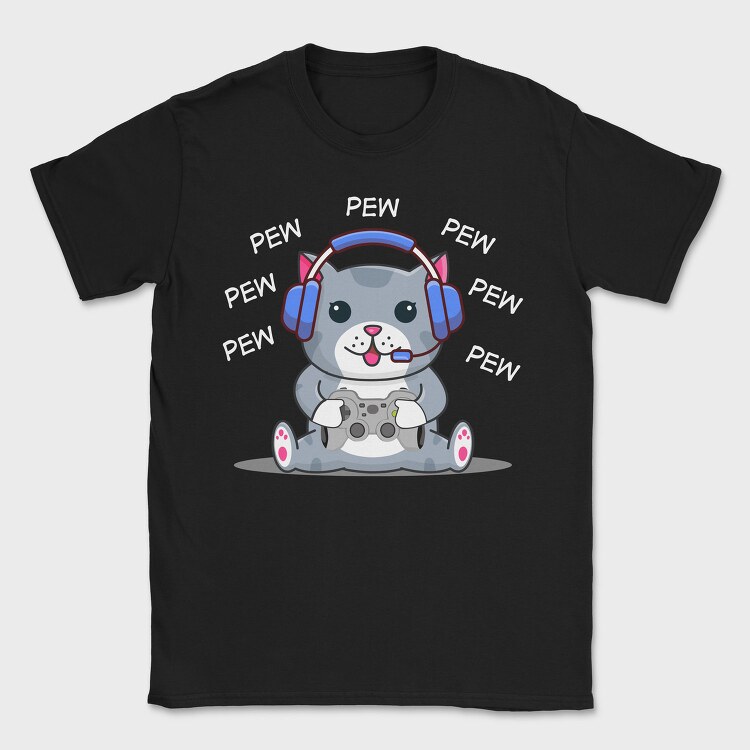 Cat Gamer Headphones, Tricou Barbati (Unisex)