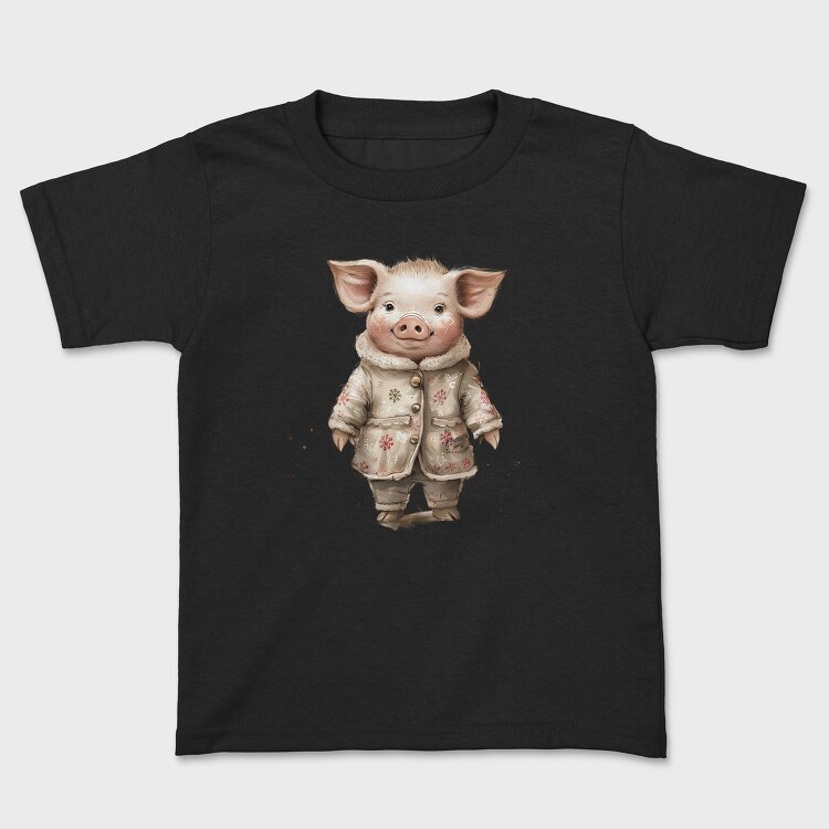 Christmas Whimsical Pig, Tricou Copii