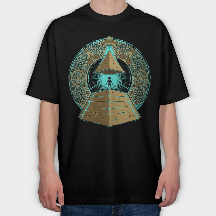 Pyramid Alien Portal, Tricou Oversize Barbati (Unisex)