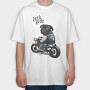 Pug Street Rider, Tricou Oversize Barbati (Unisex)