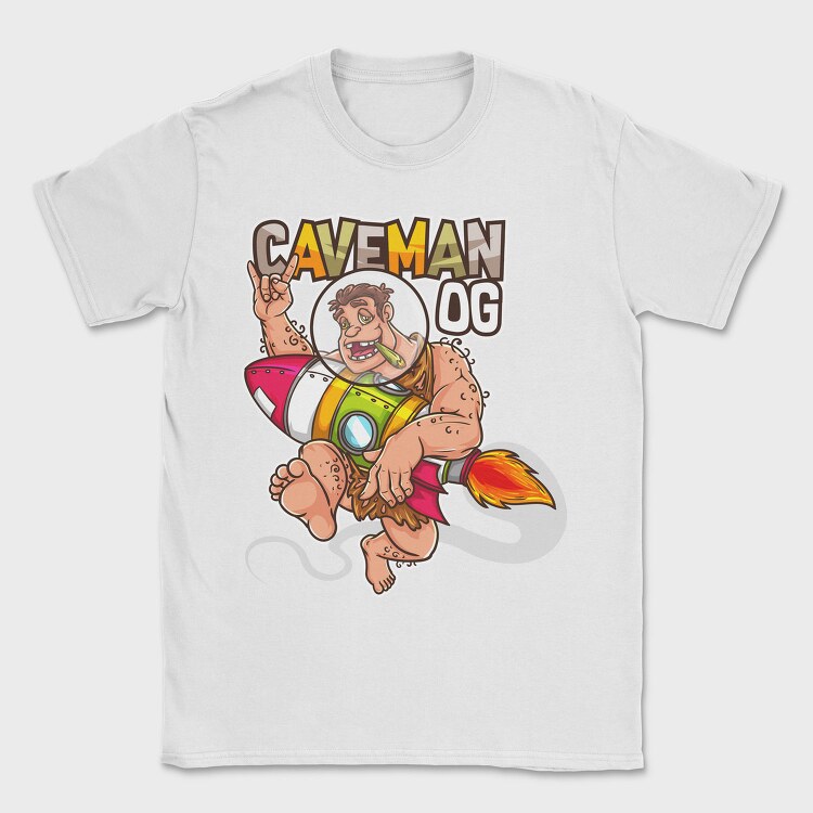 Caveman Rocket Ship, Tricou Barbati (Unisex)