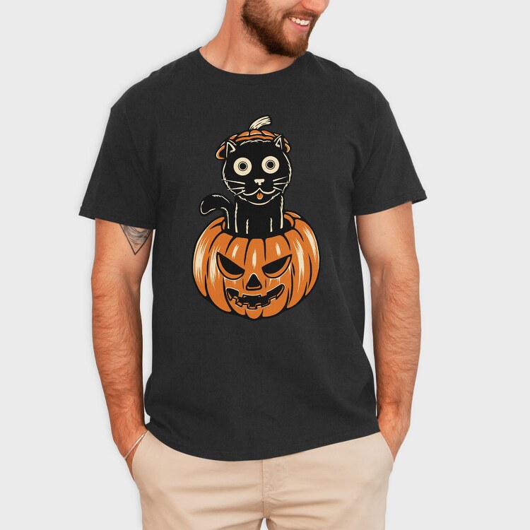 Pumpkin Kitty, Tricou Barbati (Unisex)