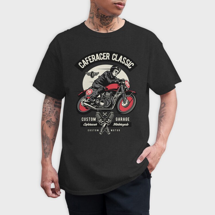 Caferacer Classic Garage, Tricou Barbati (Unisex)
