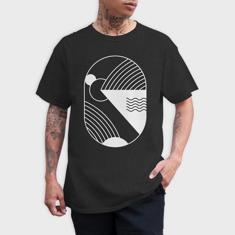 Minimal Geometric 2, Tricou Barbati (Unisex)