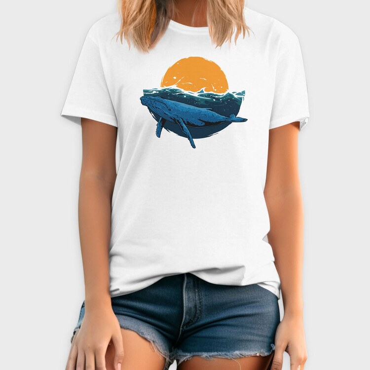 Whale Sunset, Tricou Barbati (Unisex)