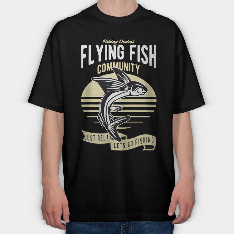 Fishing Contest Fish, Tricou Oversize Barbati (Unisex)