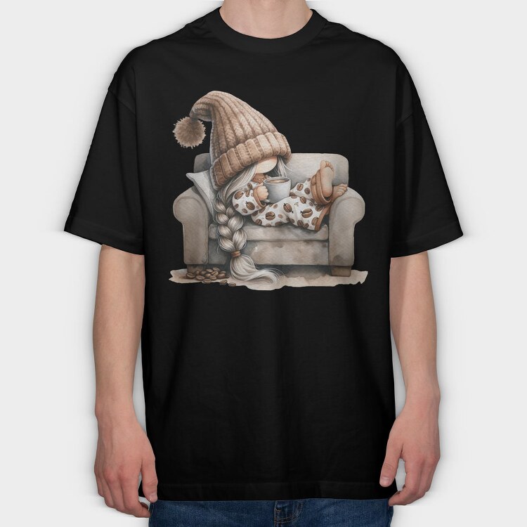 Coffee Gnome Club, Tricou Oversize Barbati (Unisex)
