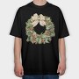 Christmas Wreath Holly, Tricou Oversize Barbati (Unisex)
