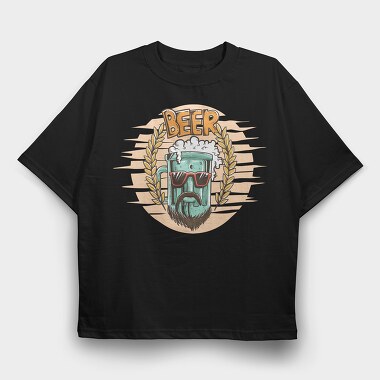 Beer Beard Bash, Tricou Oversize Barbati (Unisex)