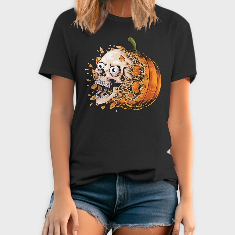 Pumpkin Skull Feast, Tricou Barbati (Unisex)