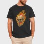 Flaming Skull, Tricou Barbati (Unisex)