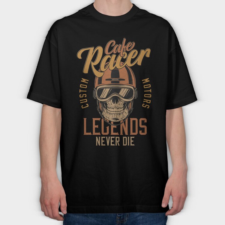 Caferacer Legends, Tricou Oversize Barbati (Unisex)