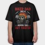 Biker Dad Faster, Tricou Oversize Barbati (Unisex)