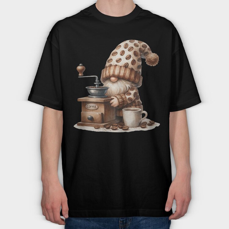 Coffee Gnome Grind, Tricou Oversize Barbati (Unisex)