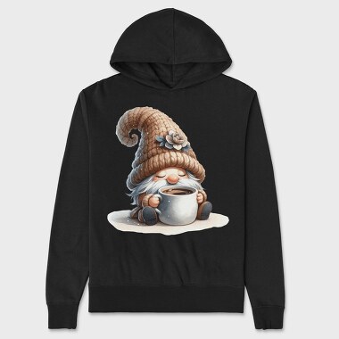 Coffee Lover Gnome, Hanorac Oversize Barbati (Unisex)