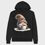 Coffee Lover Gnome, Hanorac Oversize Barbati (Unisex)