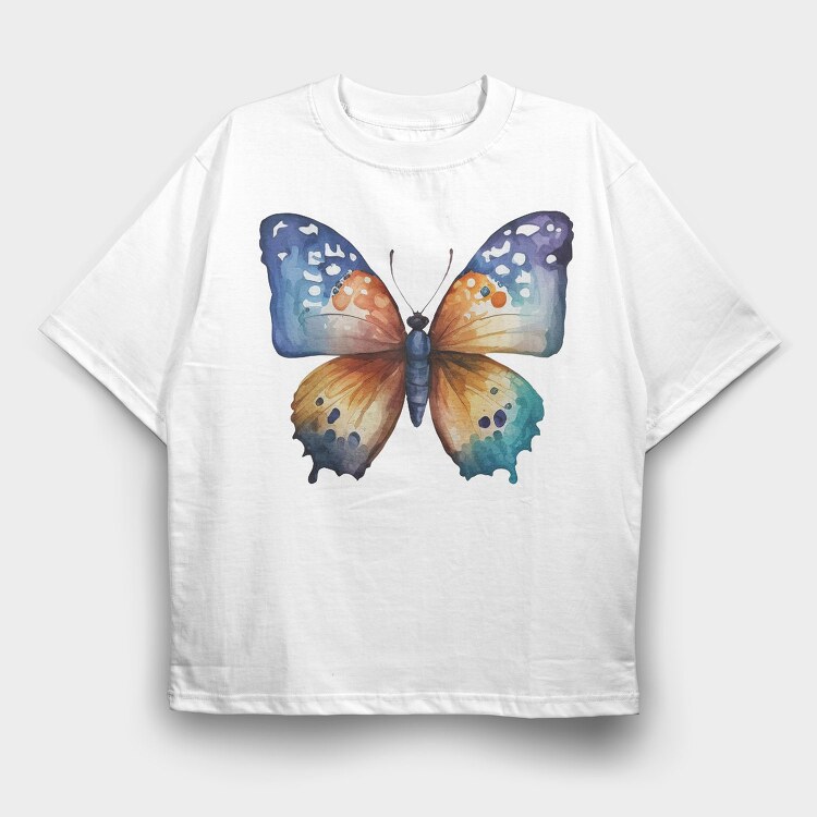 Colorful Watercolor Butterfly, Tricou Oversize Barbati (Unisex)
