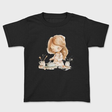 Cooking Girl Clipart, Tricou Copii