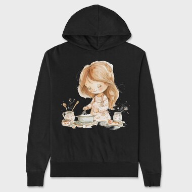 Cooking Girl Clipart, Hanorac Oversize Barbati (Unisex)