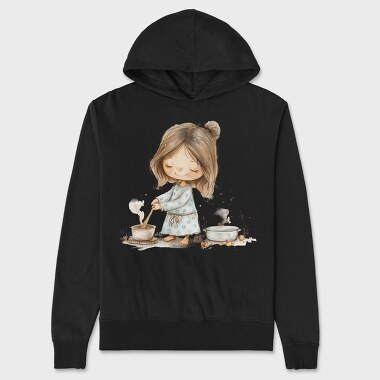 Cooking Girl Stirring, Hanorac Oversize Barbati (Unisex)