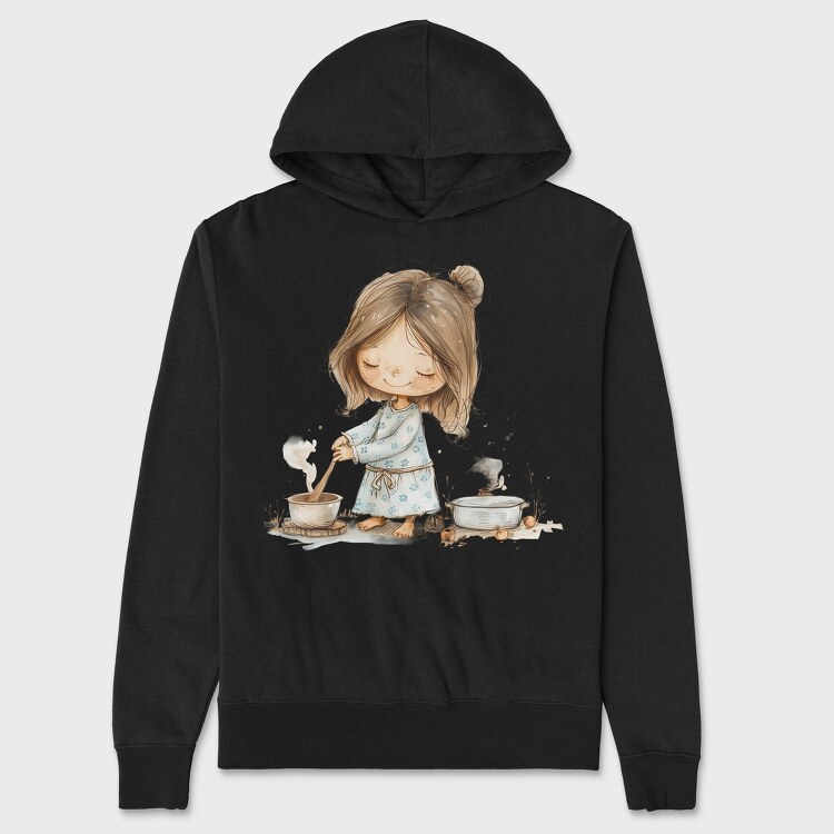Cooking Girl Stirring, Hanorac Oversize Barbati (Unisex)
