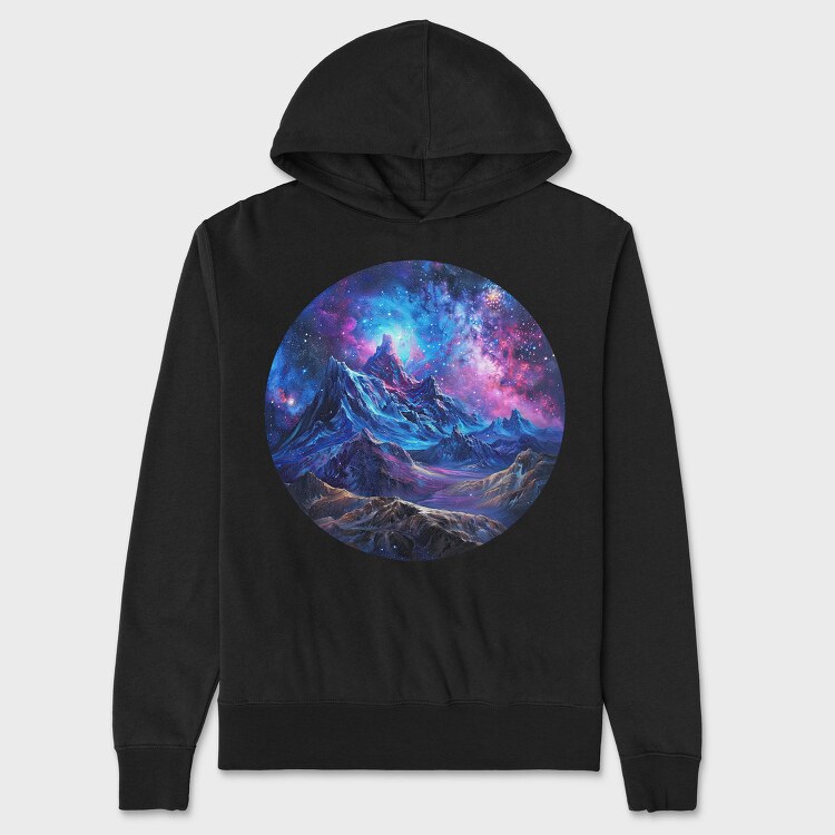 Cosmic Mountain Night, Hanorac Oversize Barbati (Unisex)