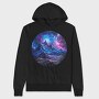 Cosmic Mountain Night, Hanorac Oversize Barbati (Unisex)