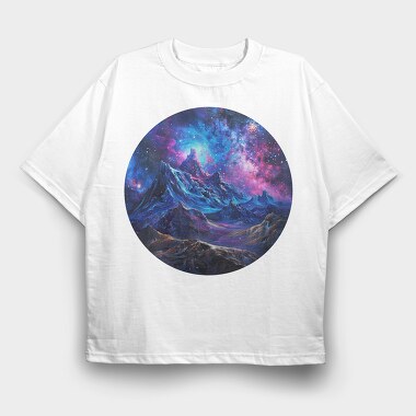 Cosmic Mountain Night, Tricou Oversize Barbati (Unisex)