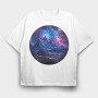 Cosmic Mountain Night, Tricou Oversize Barbati (Unisex)