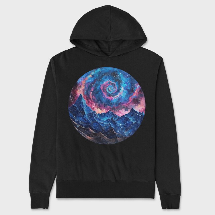 Cosmic Mountain Spiral, Hanorac Oversize Barbati (Unisex)