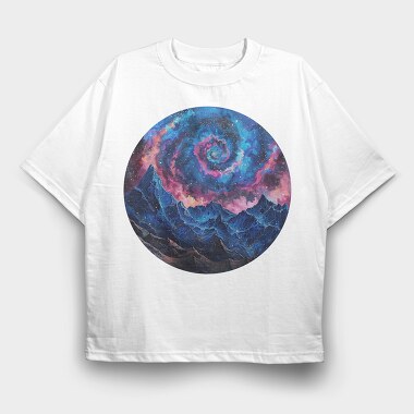 Cosmic Mountain Spiral, Tricou Oversize Barbati (Unisex)