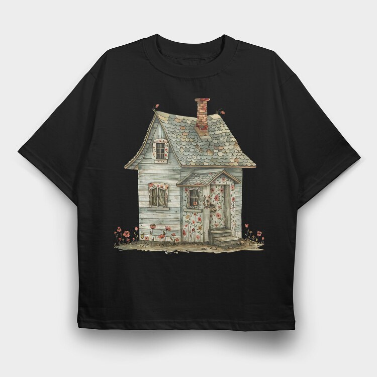 Cottage Flowers Garden, Tricou Oversize Barbati (Unisex)