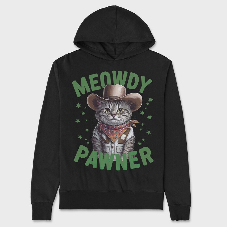 Cowboy Cat Pawner, Hanorac Oversize Barbati (Unisex)