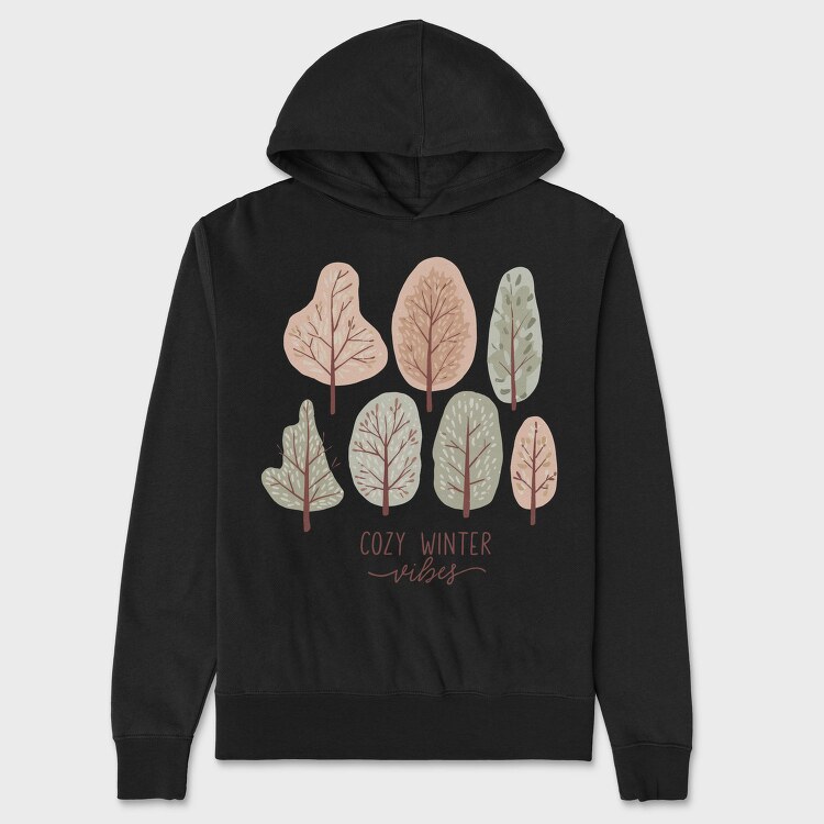 Cozy Christmas Trees, Hanorac Oversize Barbati (Unisex)