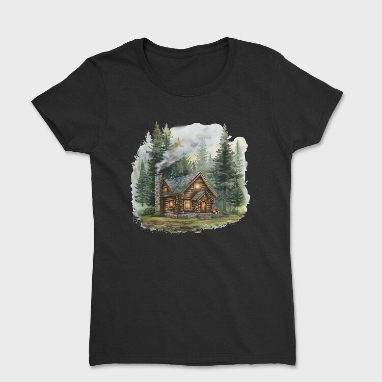 Cozy Forest Mist Home, Tricou Femei