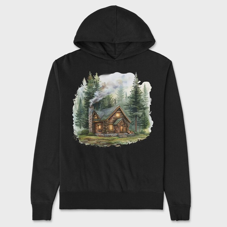 Cozy Forest Mist Home, Hanorac Oversize Barbati (Unisex)